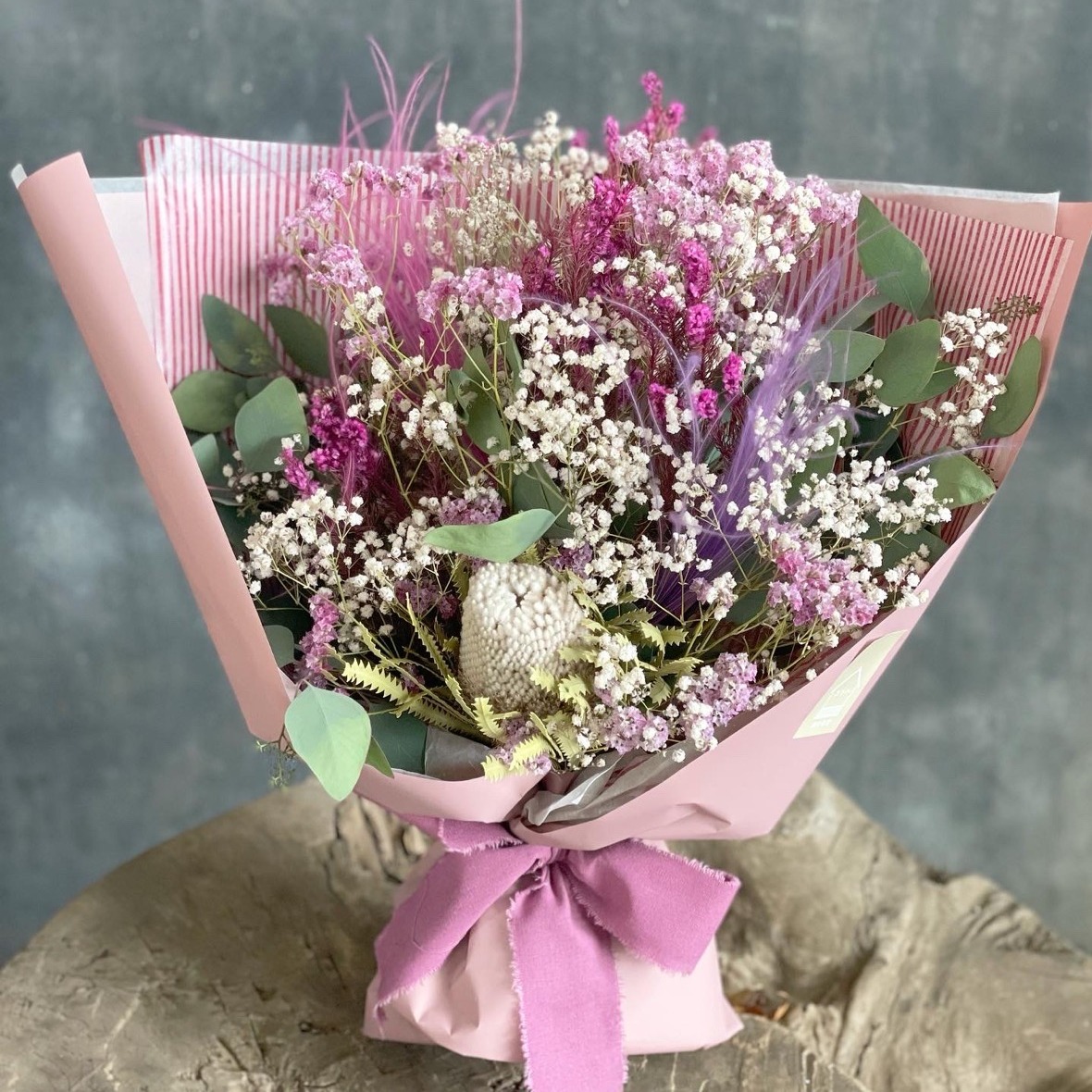 ドライになる花束（ピンク）
