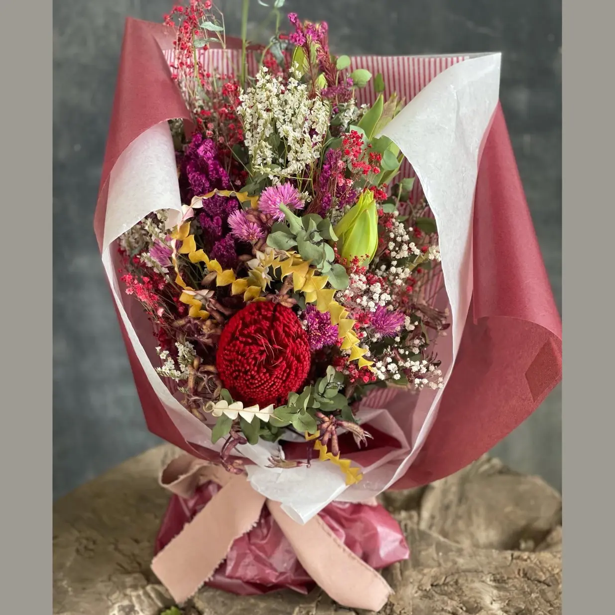 ドライになる花束（レッド）